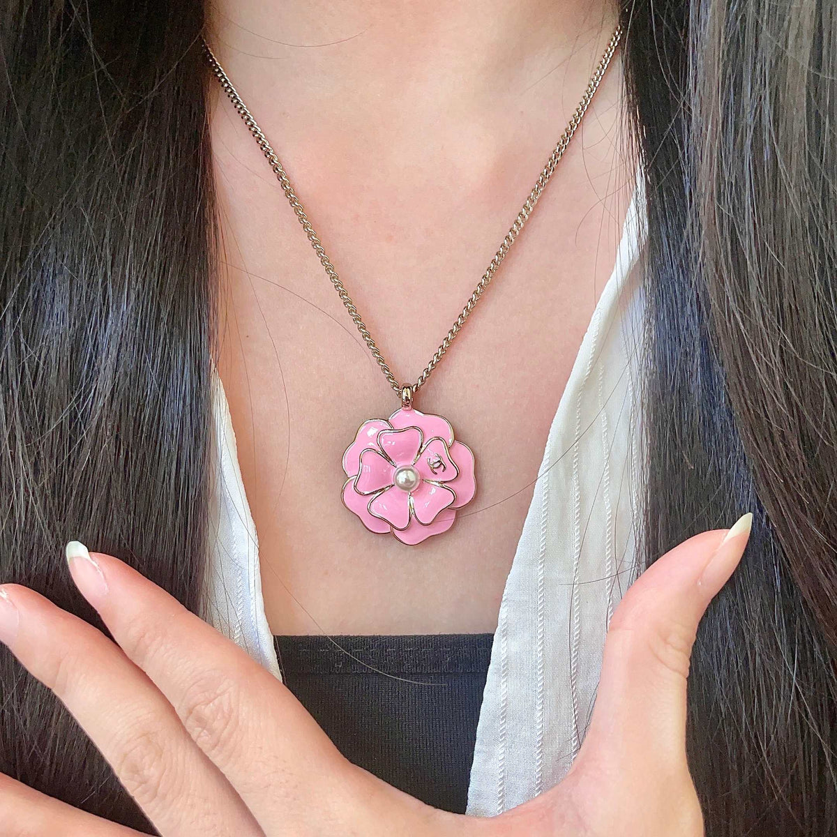 Chanel Interlocking C Camellia Necklace - album image 2