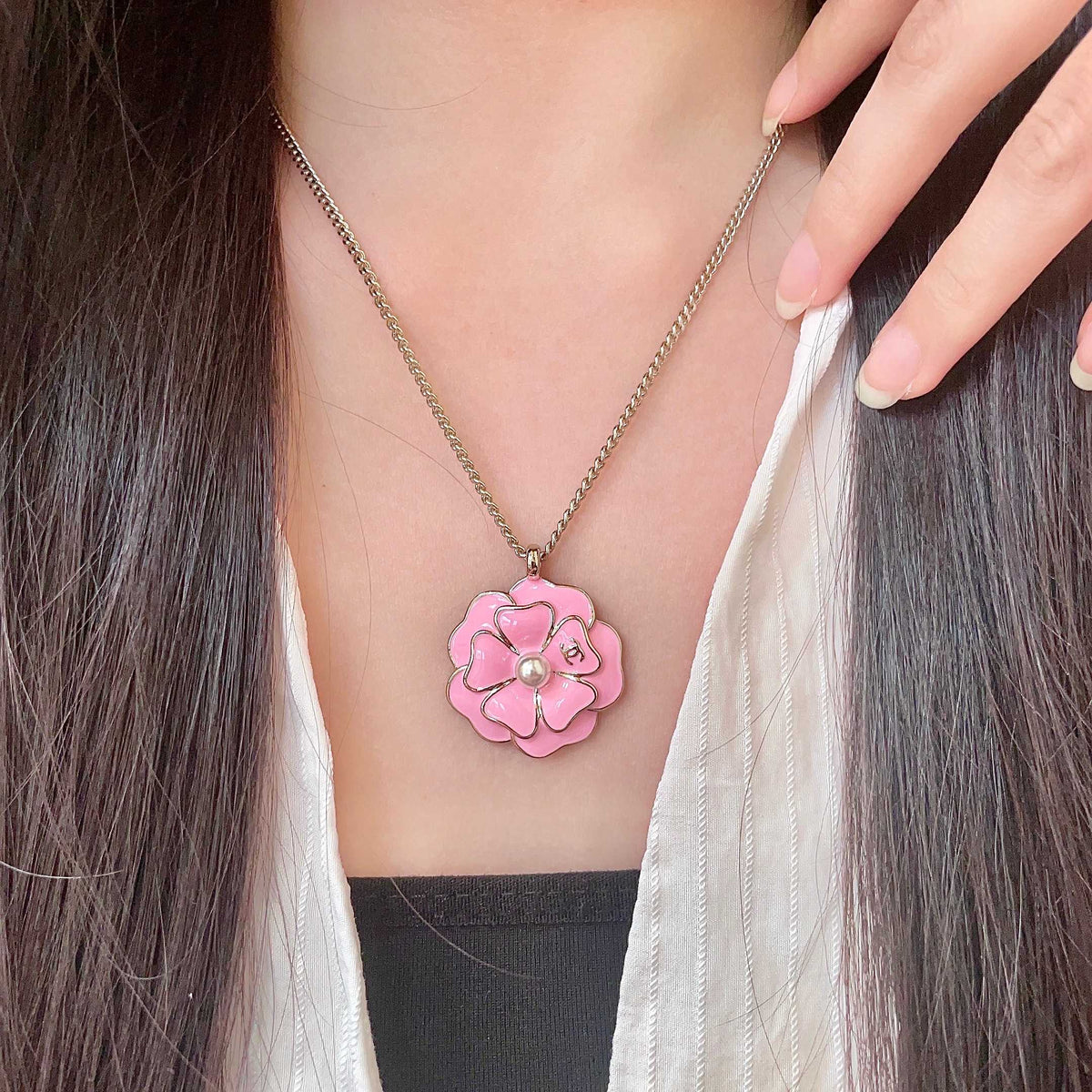 Chanel Interlocking C Camellia Necklace - album image 1