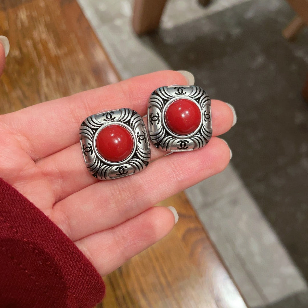 Chanel Interlocking C Stud Earrings - album image 4