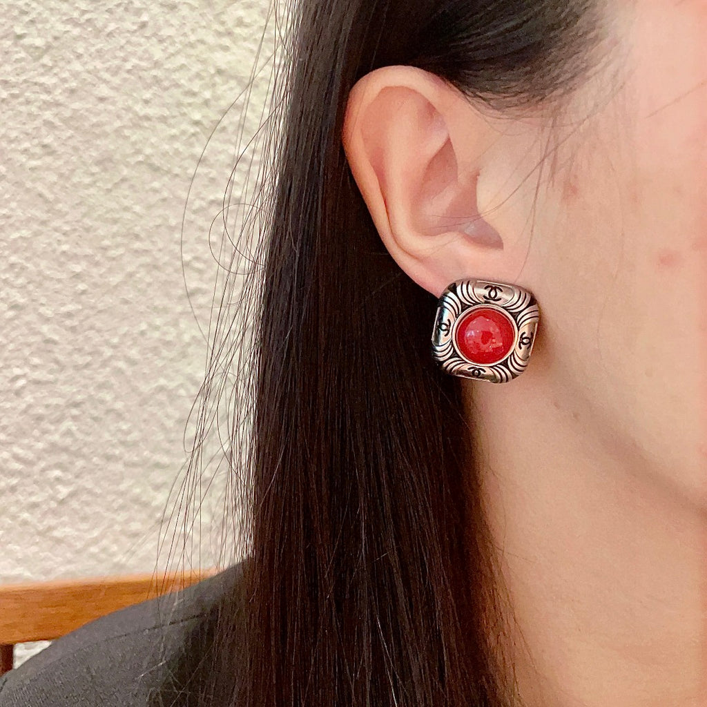 Chanel Interlocking C Stud Earrings - album image 3