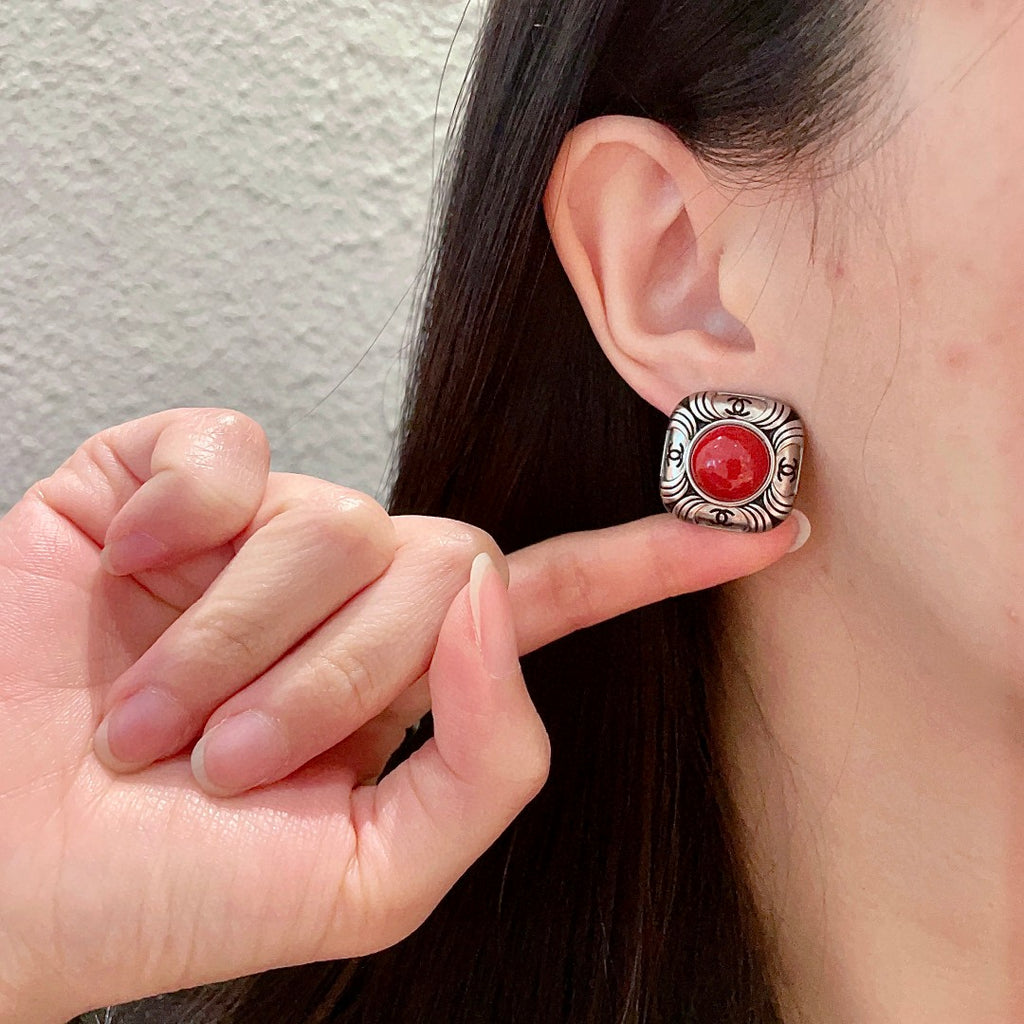 Chanel Interlocking C Stud Earrings - album image 2