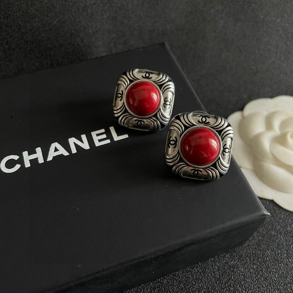 Chanel Interlocking C Stud Earrings - album image 9