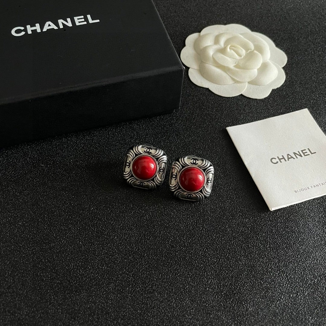 Chanel Interlocking C Stud Earrings - album image 6