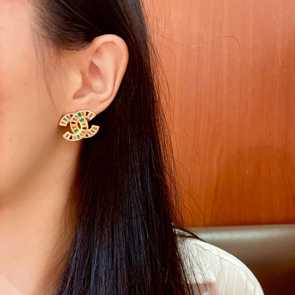 Chanel Interlocking C Stud Earrings - album image 3