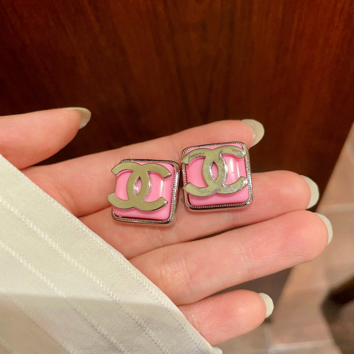 Chanel Interlocking C Stud Earrings - album image 4