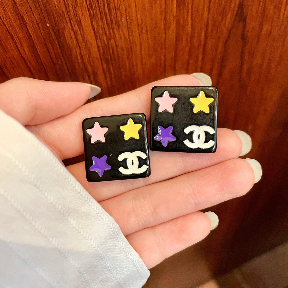 Chanel Interlocking C Star Stud Earrings - album image 4