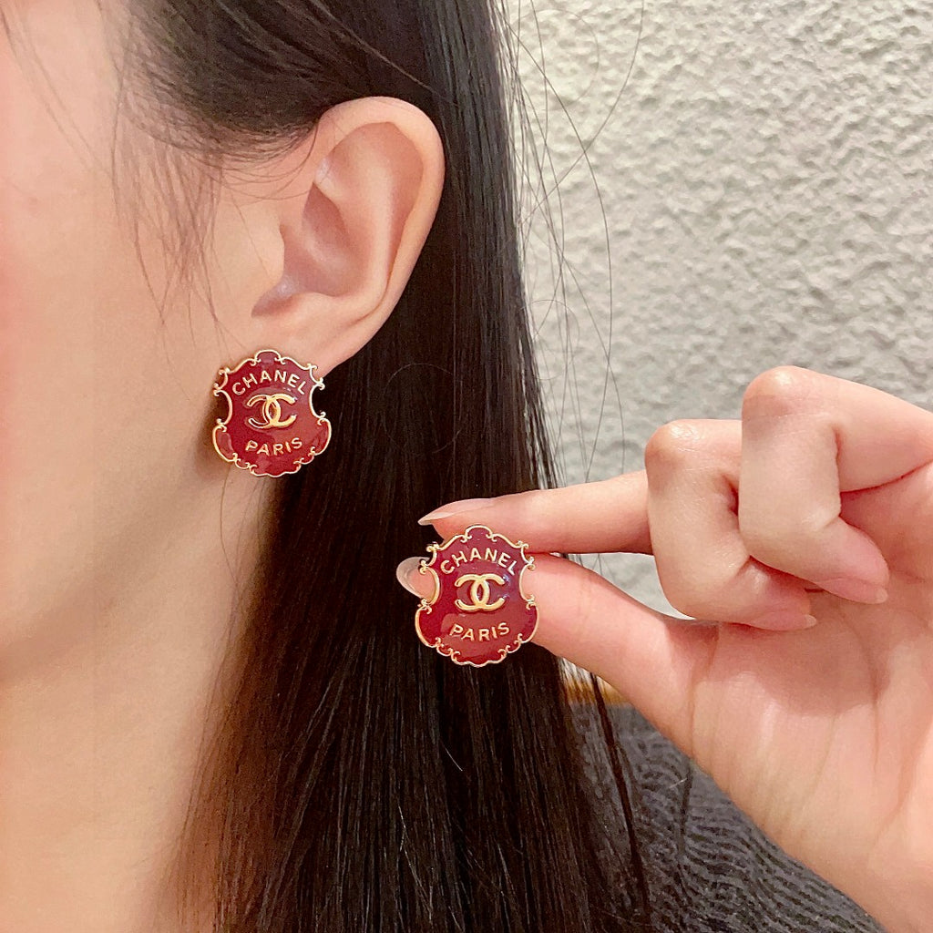 Chanel Interlocking C Letter Stud Earrings - album image 1