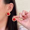 Chanel Interlocking C Stud Earrings - album image 1