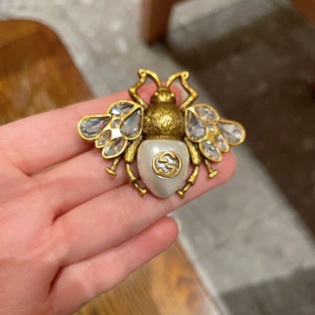 Gucci Gold-Tone Bee and Pearl Brooch - album image 4