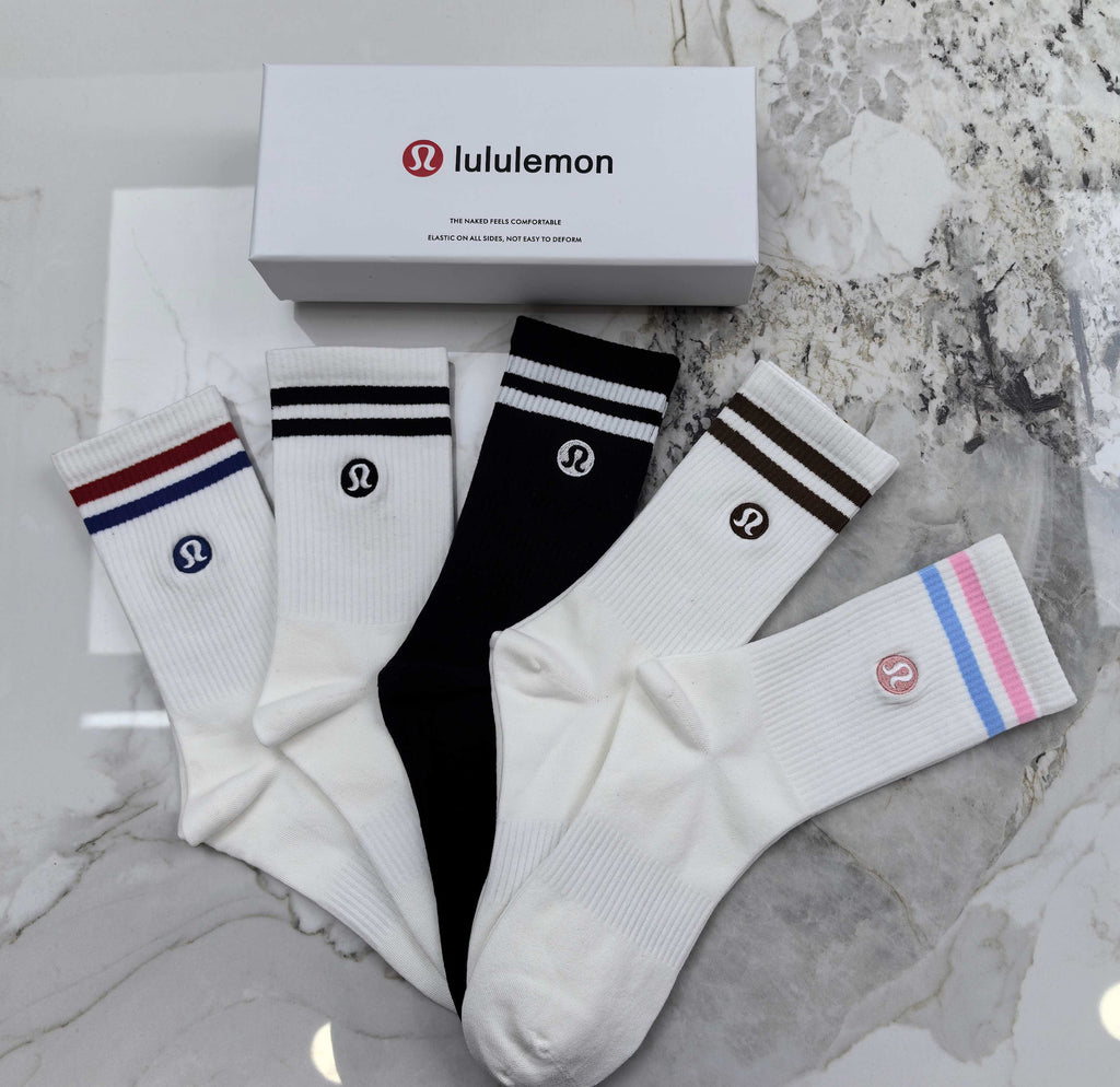 Lululemon stripe cuff small emblem crew socks - view 3