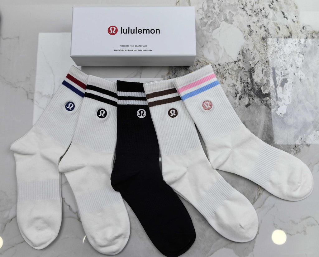 Lululemon stripe cuff small emblem crew socks - view 2
