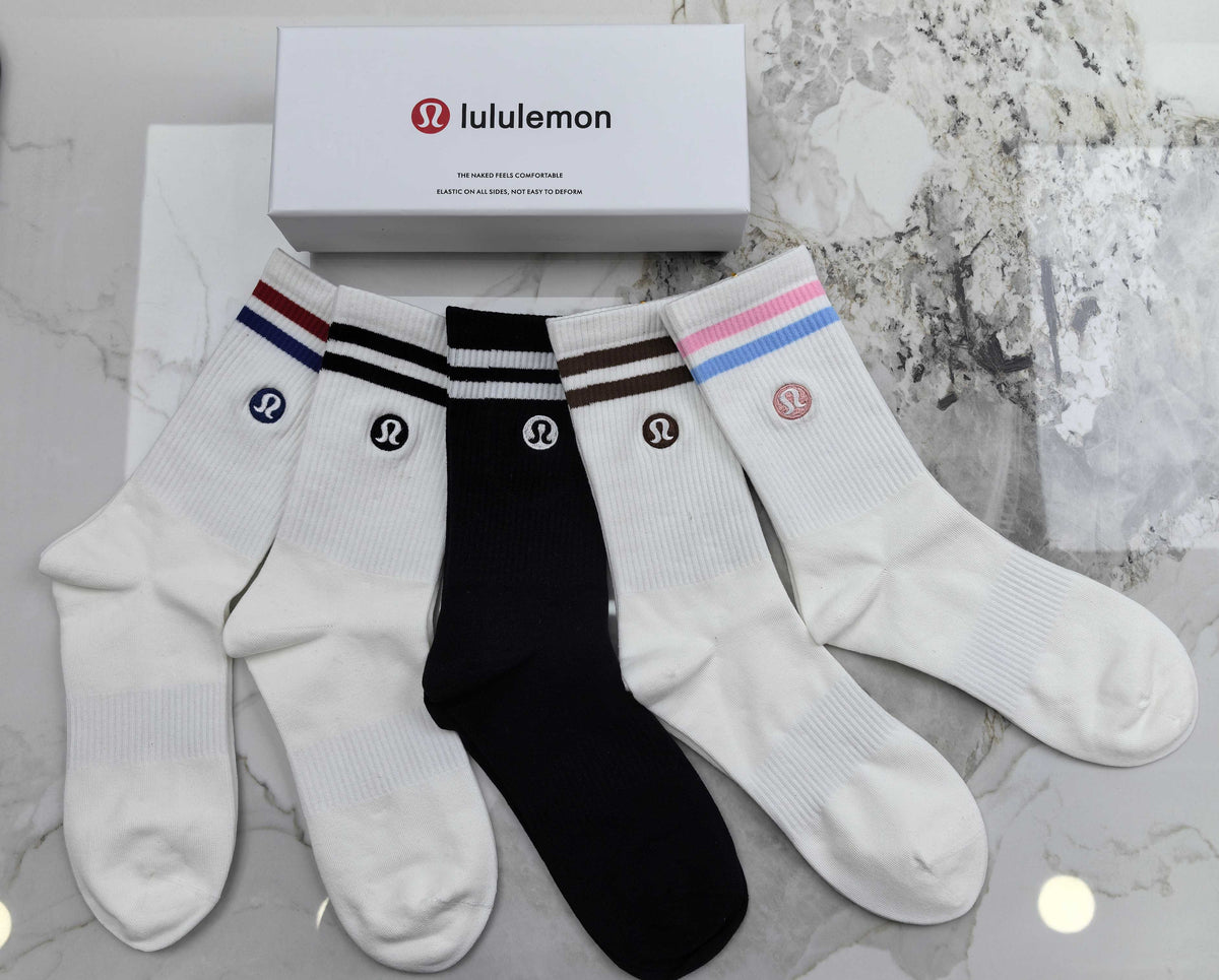Lululemon stripe cuff small emblem crew socks - view 2