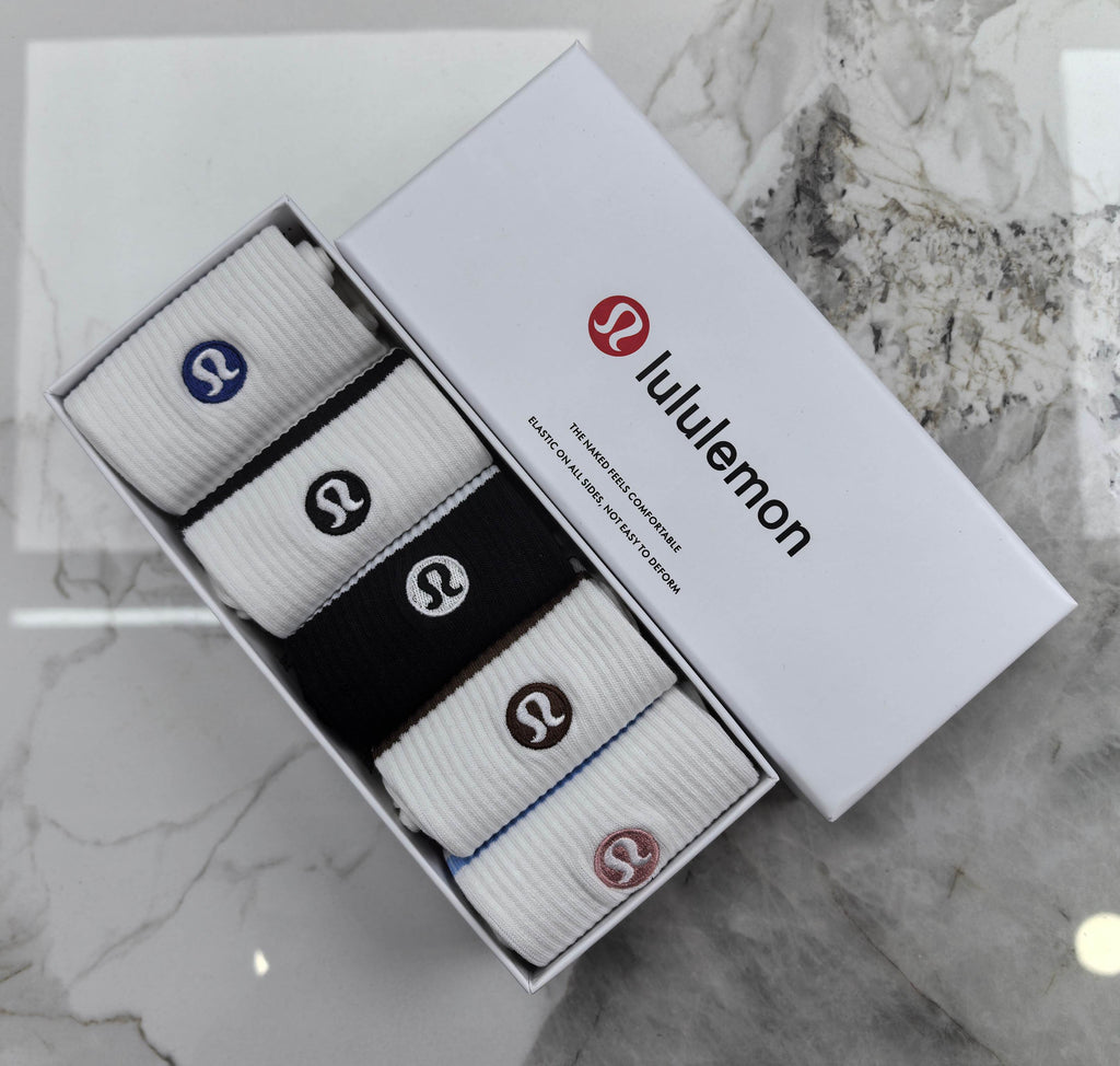 Lululemon stripe cuff small emblem crew socks - view 7