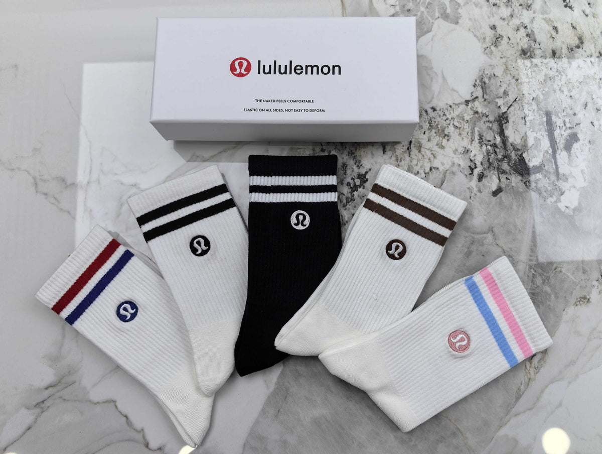Lululemon stripe cuff small emblem crew socks - view 6