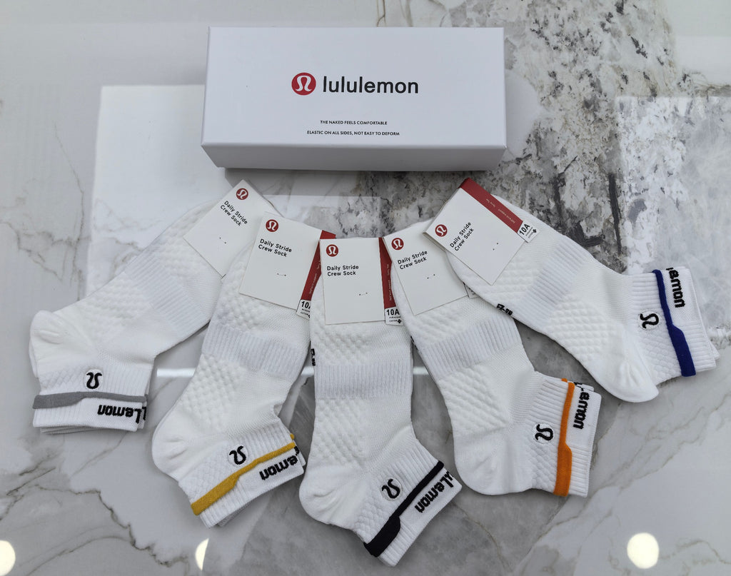 Lululemon white colored cuff stripe ankle socks - view 4