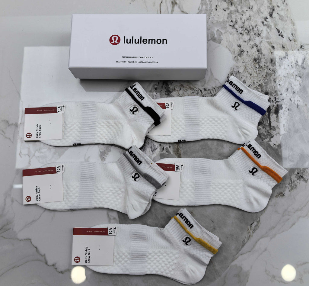 Lululemon white colored cuff stripe ankle socks - view 3