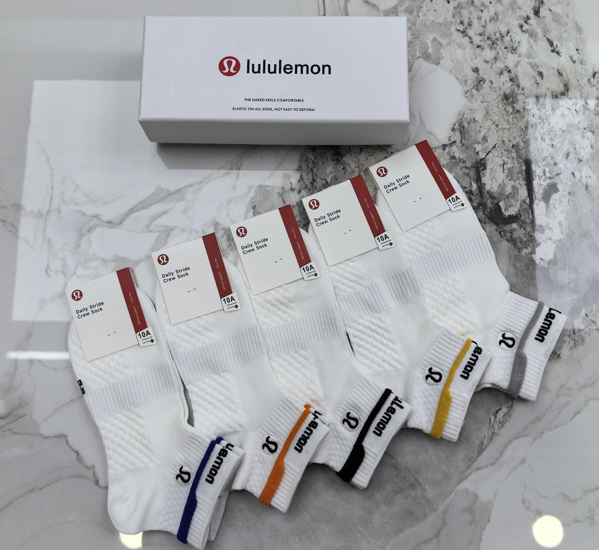 Lululemon white colored cuff stripe ankle socks - view 2