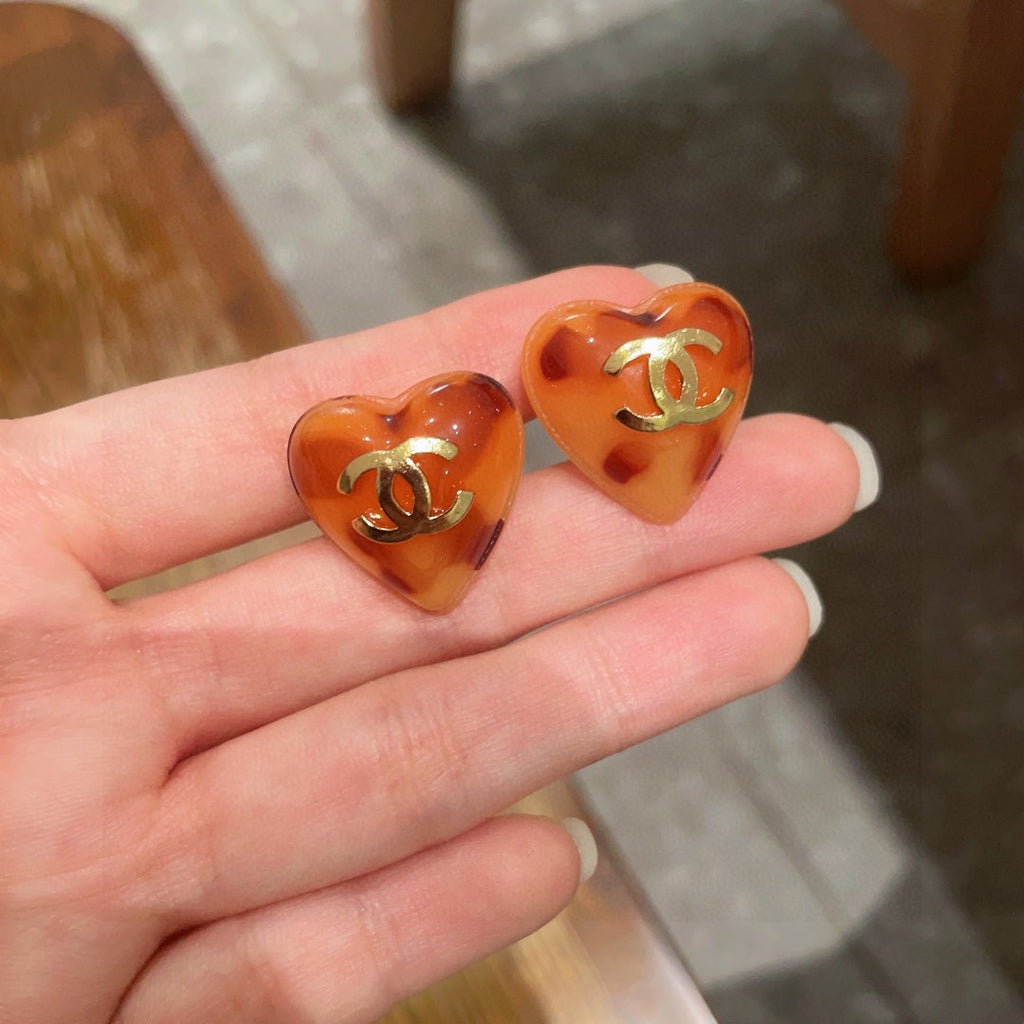 Chanel Interlocking C Heart Stud Earrings - album image 4