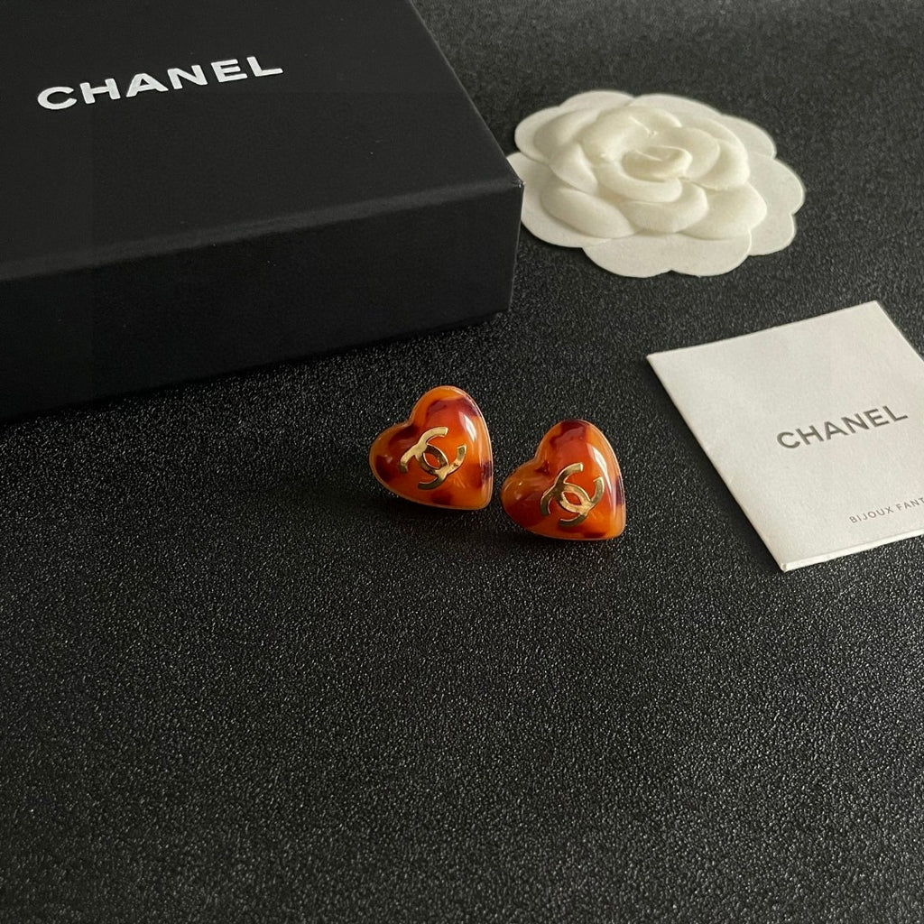 Chanel Interlocking C Heart Stud Earrings - album image 6