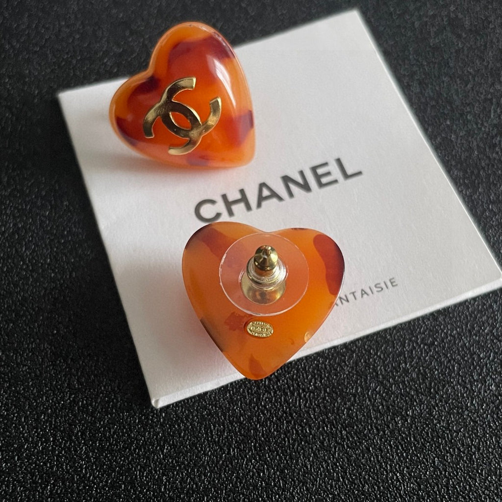 Chanel Interlocking C Heart Stud Earrings - album image 7