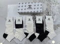 Chanel monochrome contrast heel ankle socks - view 1