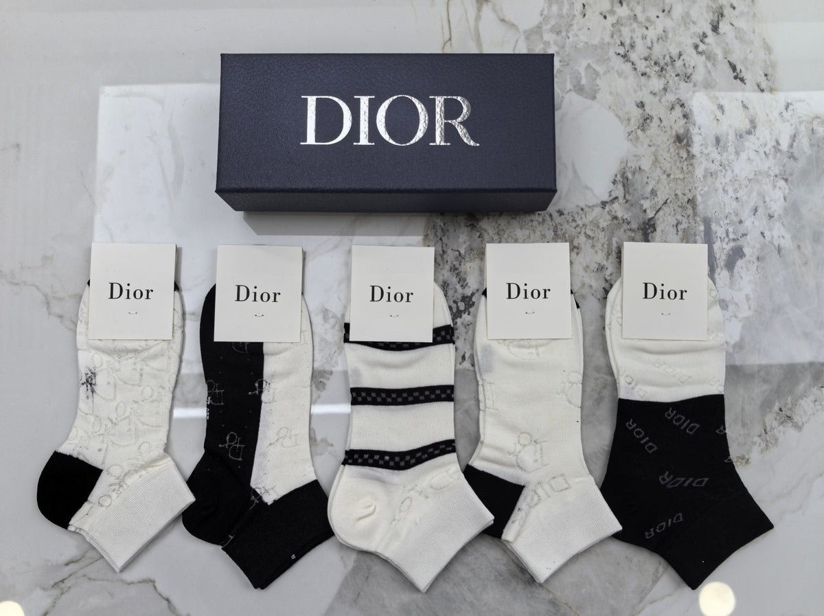 Dior monochrome stripe mix ankle socks - view 1