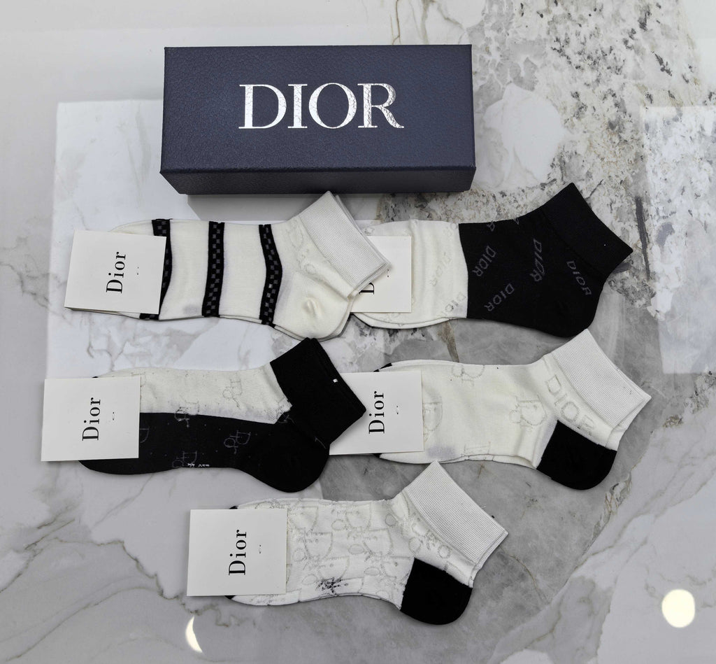 Dior monochrome stripe mix ankle socks - view 4