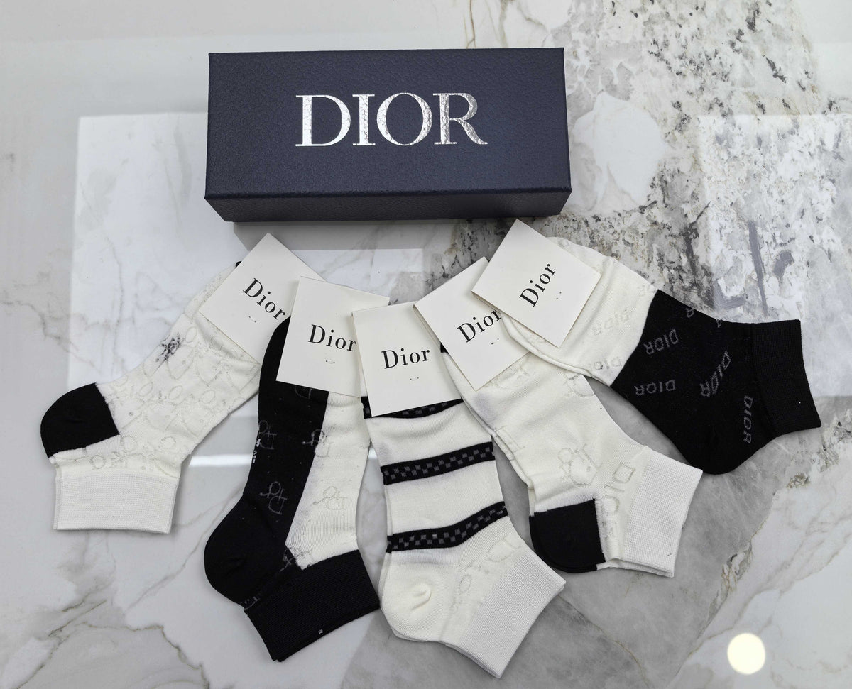 Dior monochrome stripe mix ankle socks - view 2