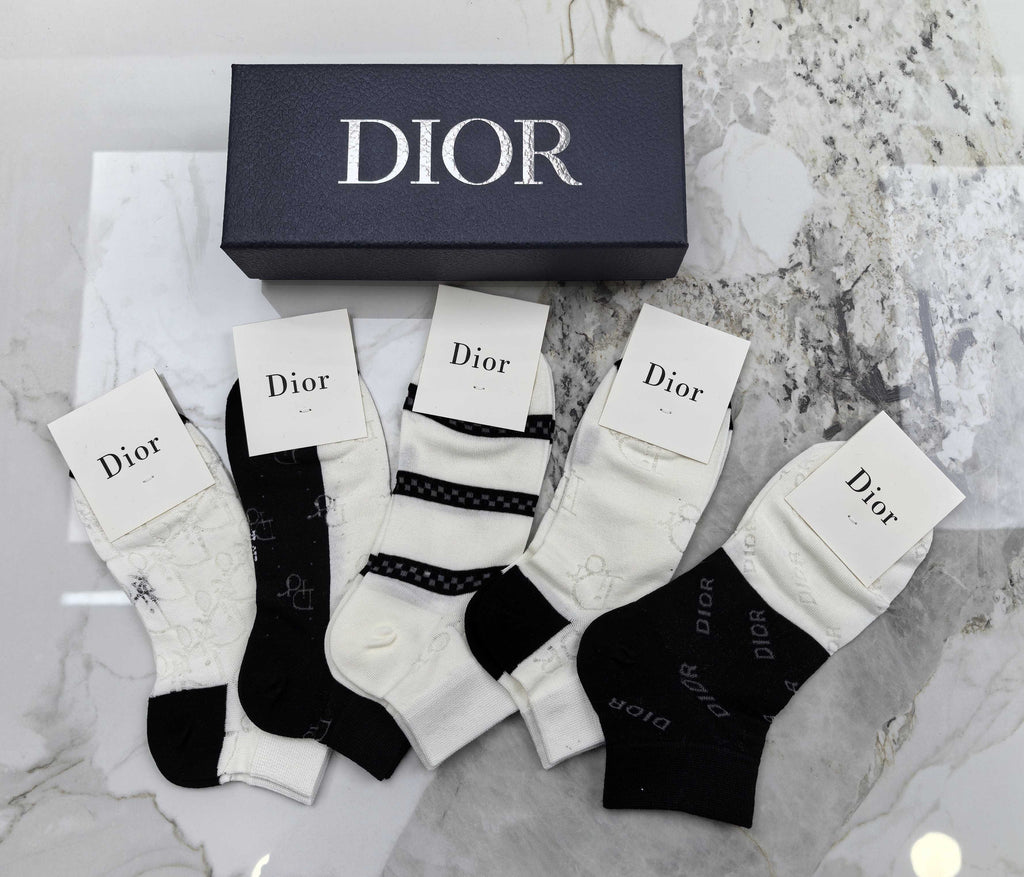 Dior monochrome stripe mix ankle socks - view 3