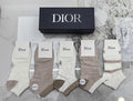 Dior neutral patchwork pattern ankle socks - view 1
