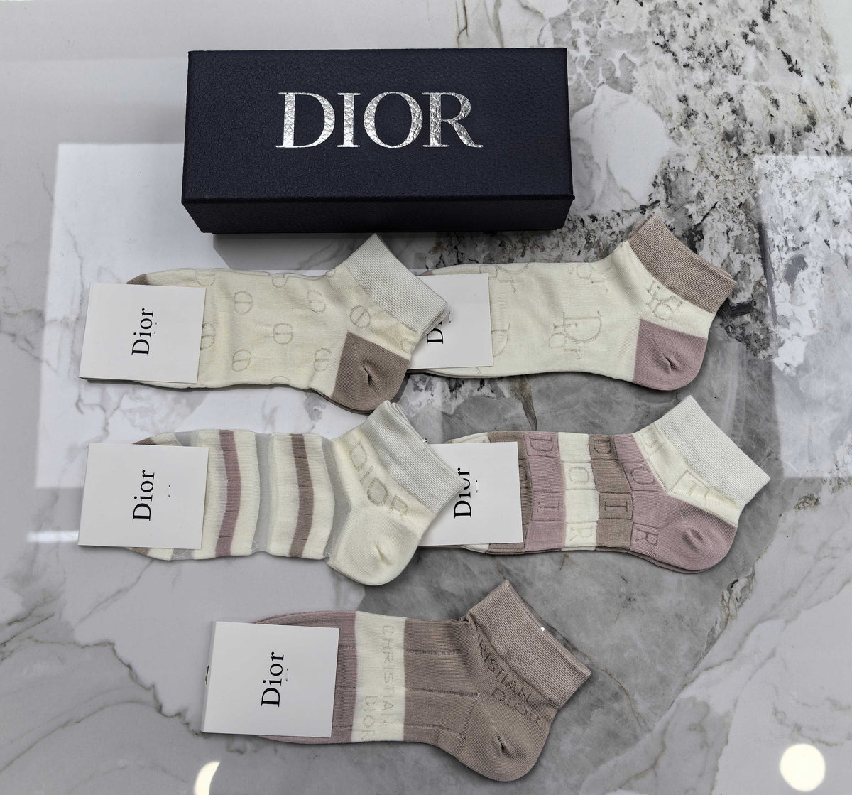 Dior muted stripe assortment ankle socks - view 4