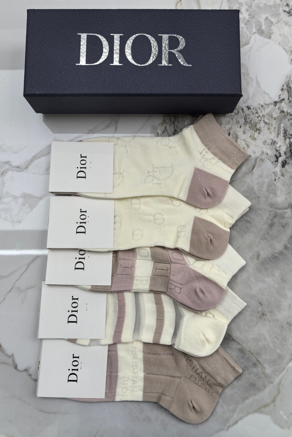 Dior muted stripe assortment ankle socks - view 6