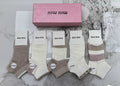 Miu Miu taupe color block ankle socks, image 1