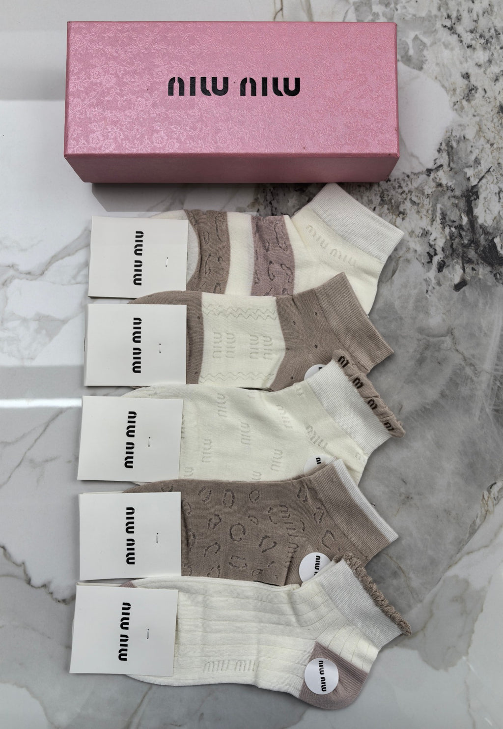 Miu Miu taupe color block ankle socks, image 6