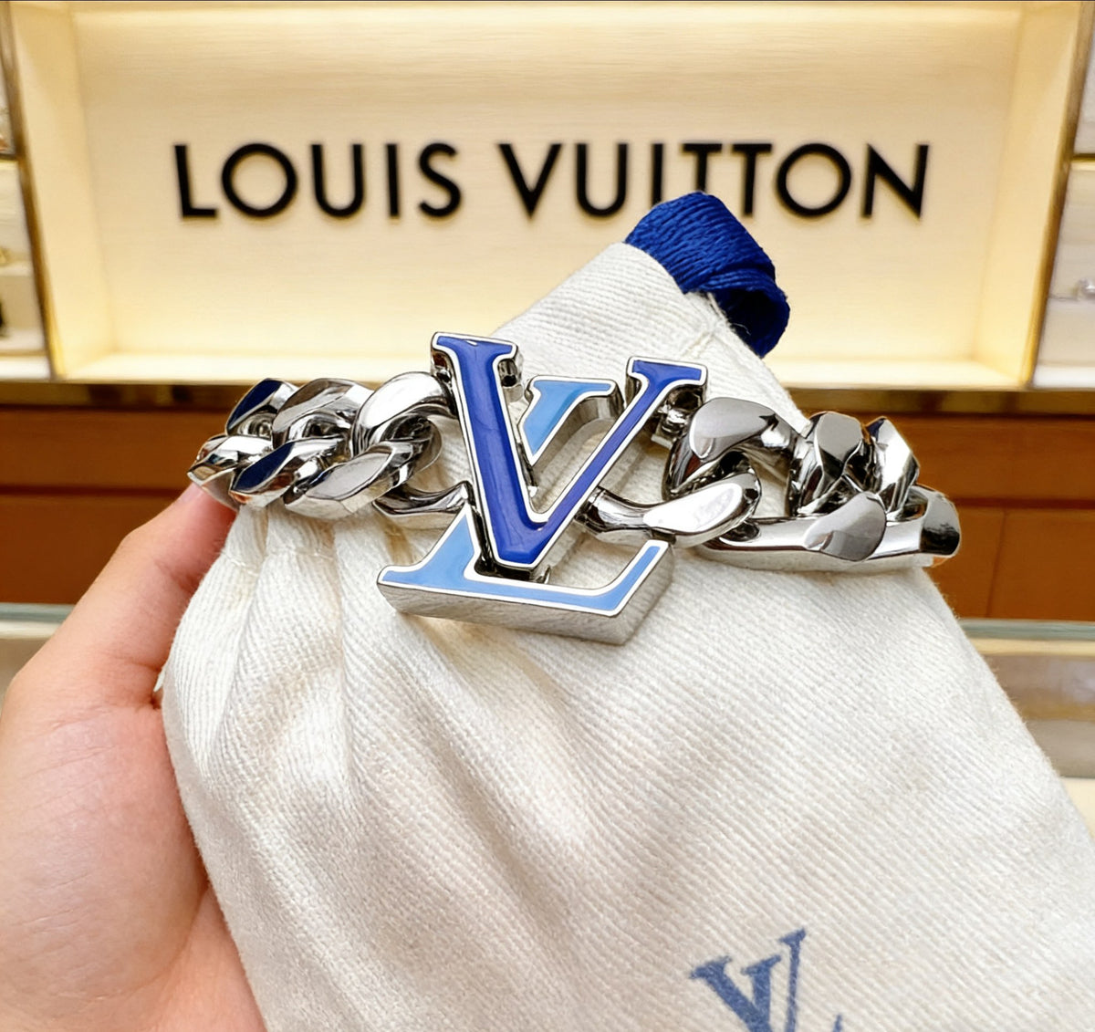 Chanel Enamel Blue Letter Bracelet - album image 2