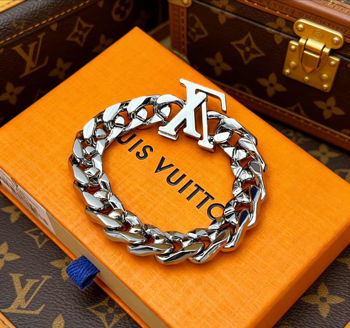 Chanel Enamel Blue Letter Bracelet - album image 4