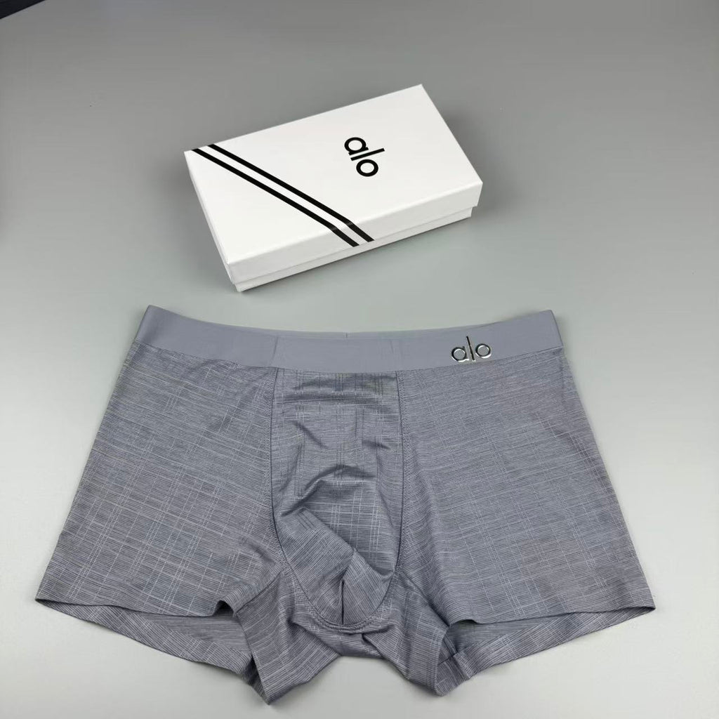 ALO Men's Heather Blue-Gray Logo Boxer Briefs - 3-Piece Box - image 3