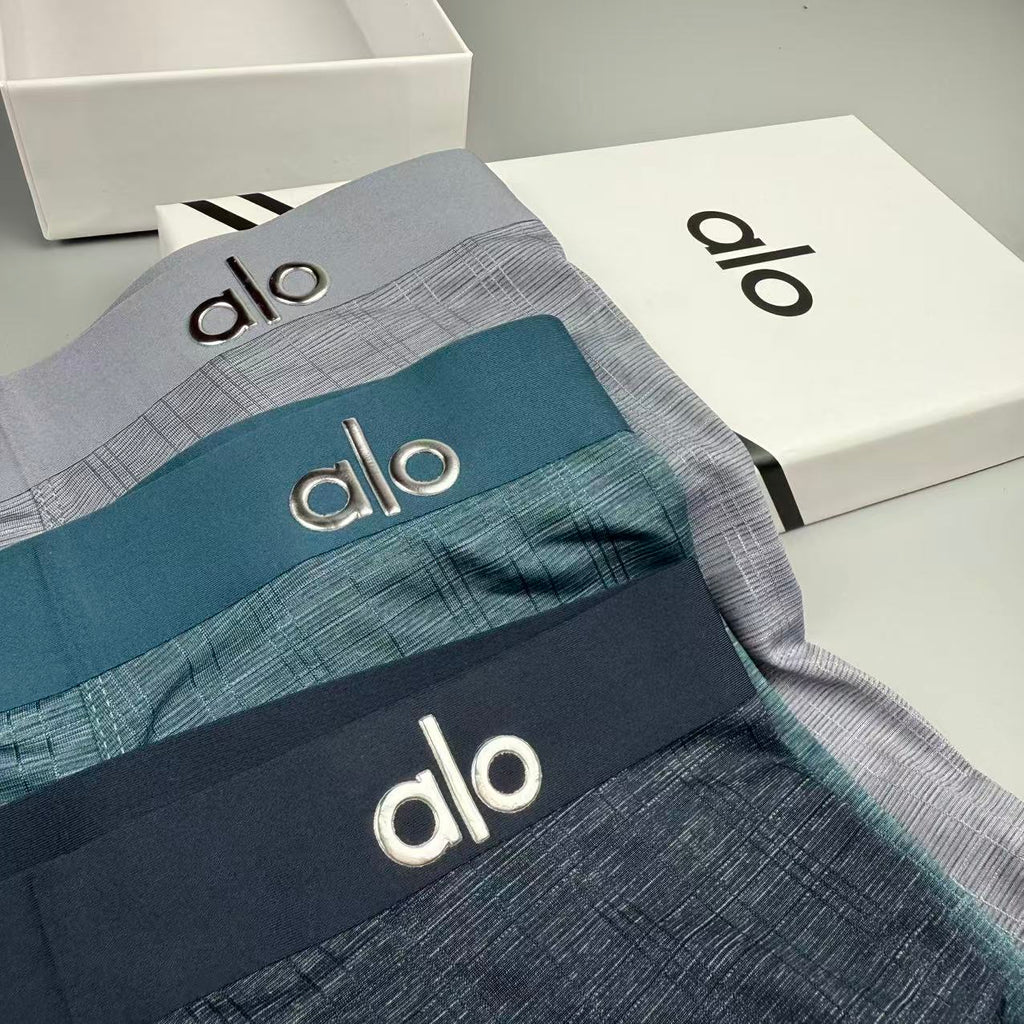 ALO Men's Heather Blue-Gray Logo Boxer Briefs - 3-Piece Box - image 5