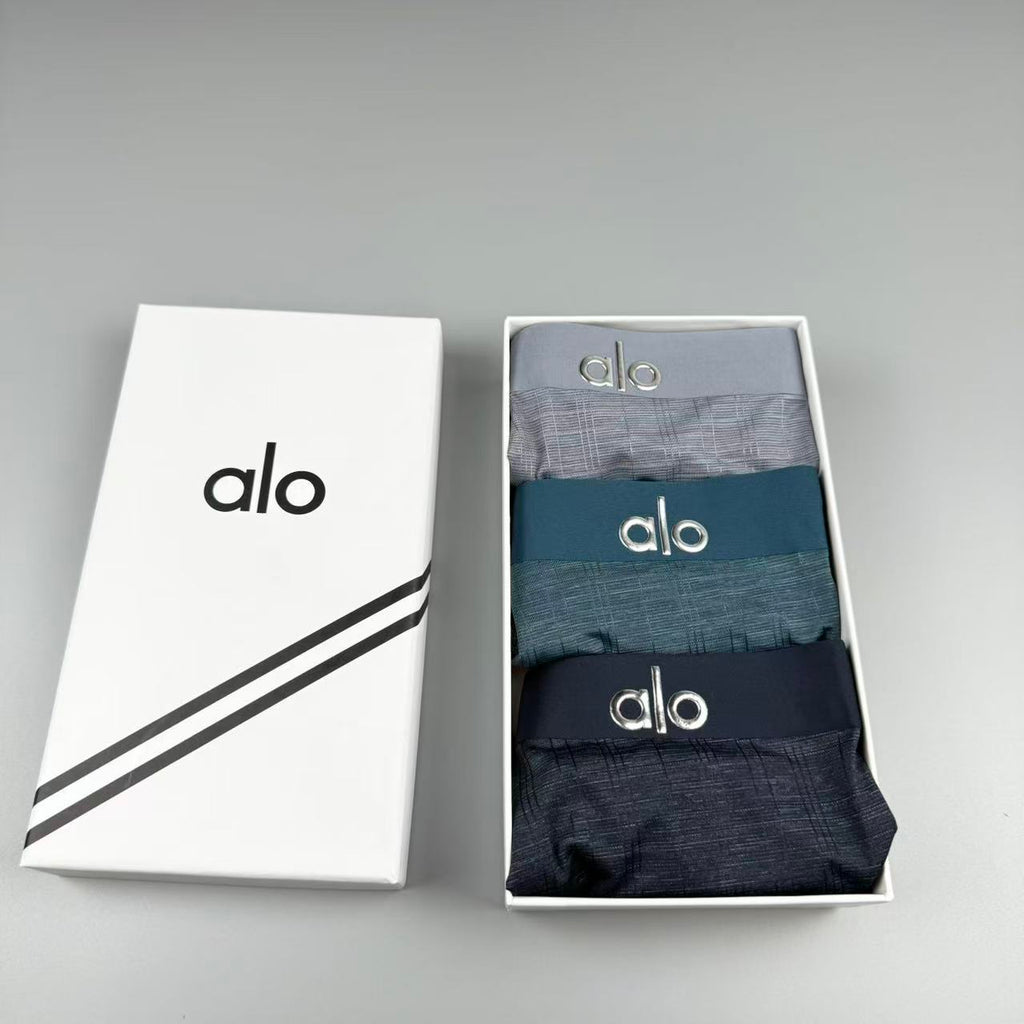 ALO Men's Heather Blue-Gray Logo Boxer Briefs - 3-Piece Box - image 6