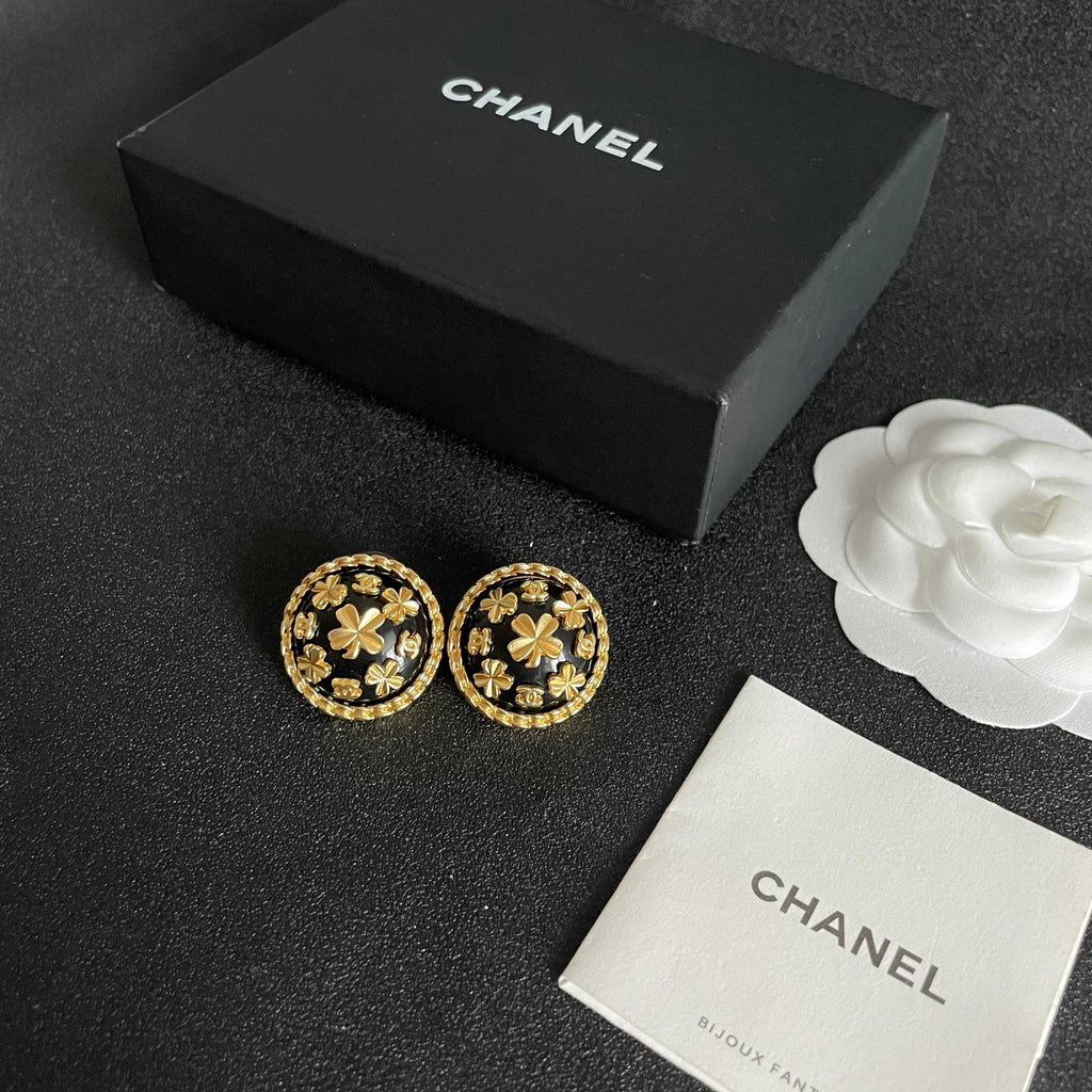 Chanel Interlocking C Camellia Stud Earrings - album image 5