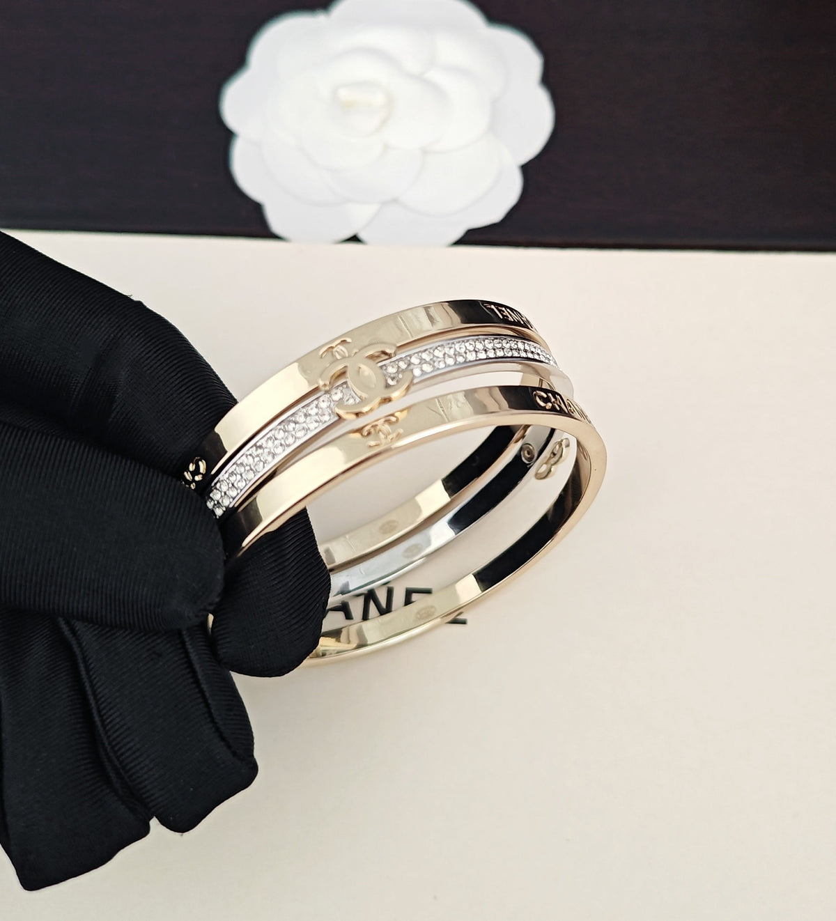 Chanel Gold-Tone Hoop Earrings - album image 5