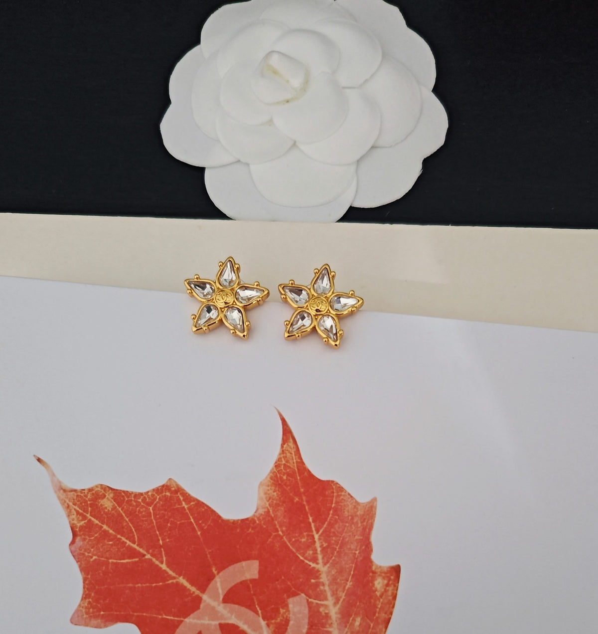 Chanel Star Crystal Accent Stud Earrings - album image 5