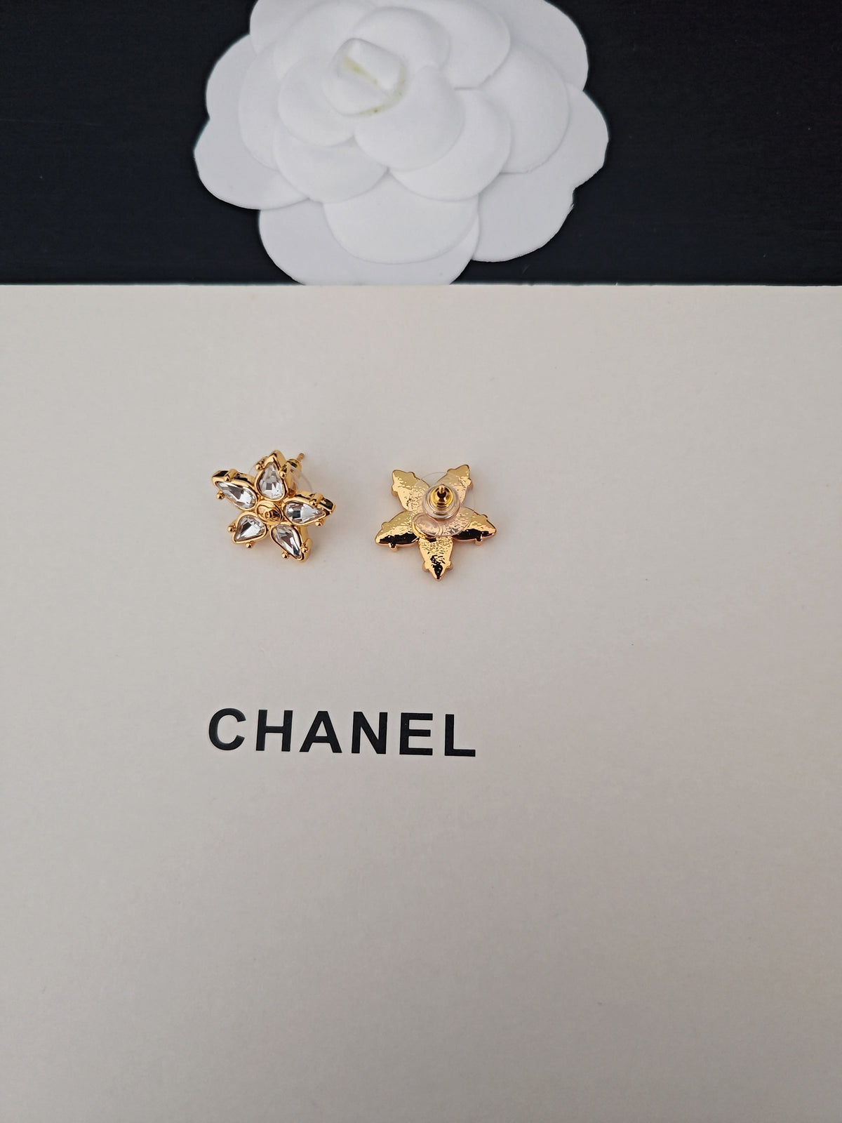Chanel Star Crystal Accent Stud Earrings - album image 6