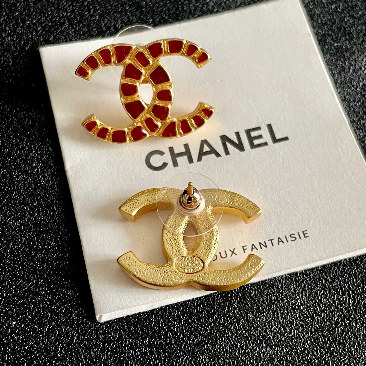 Chanel Interlocking C Stud Earrings - album image 7