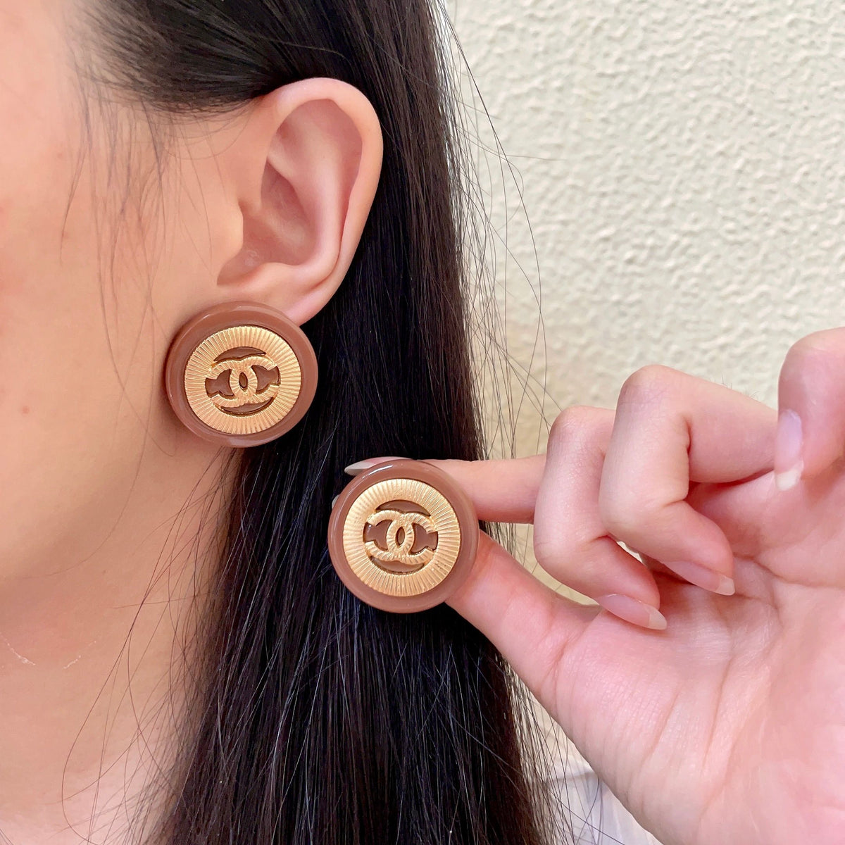 Chanel Interlocking C Stud Earrings - album image 1
