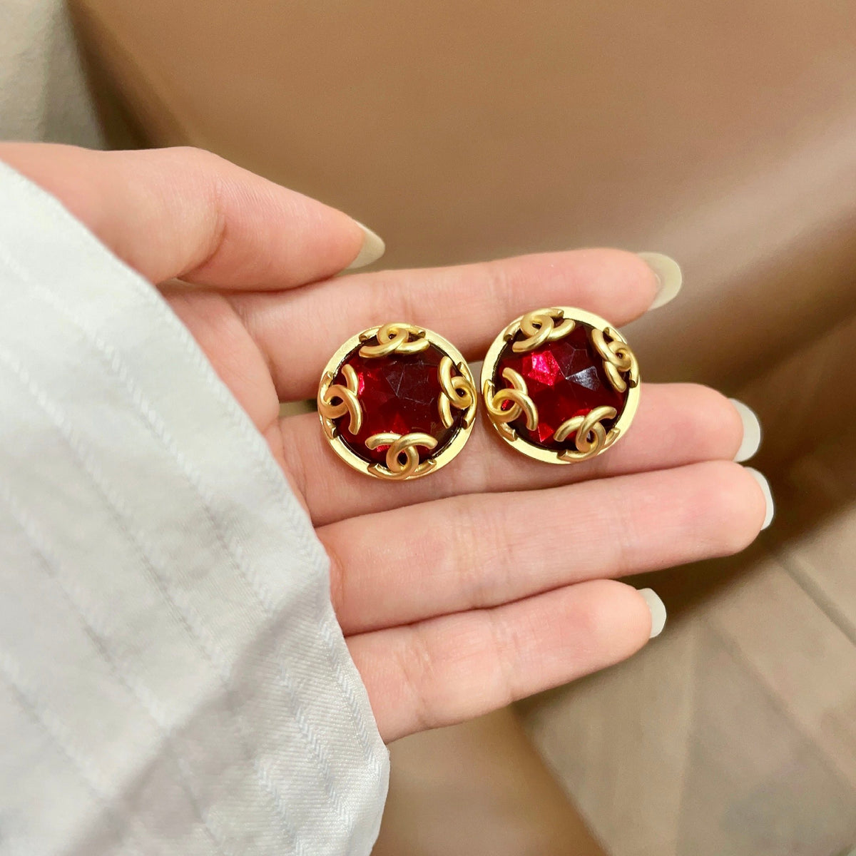 Chanel Interlocking C Stud Earrings - album image 4