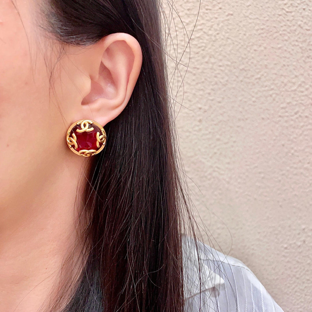 Chanel Interlocking C Stud Earrings - album image 3