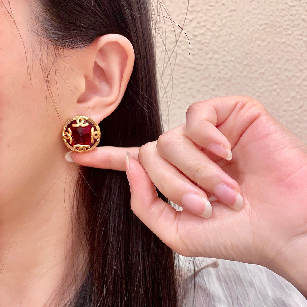 Chanel Interlocking C Stud Earrings - album image 2