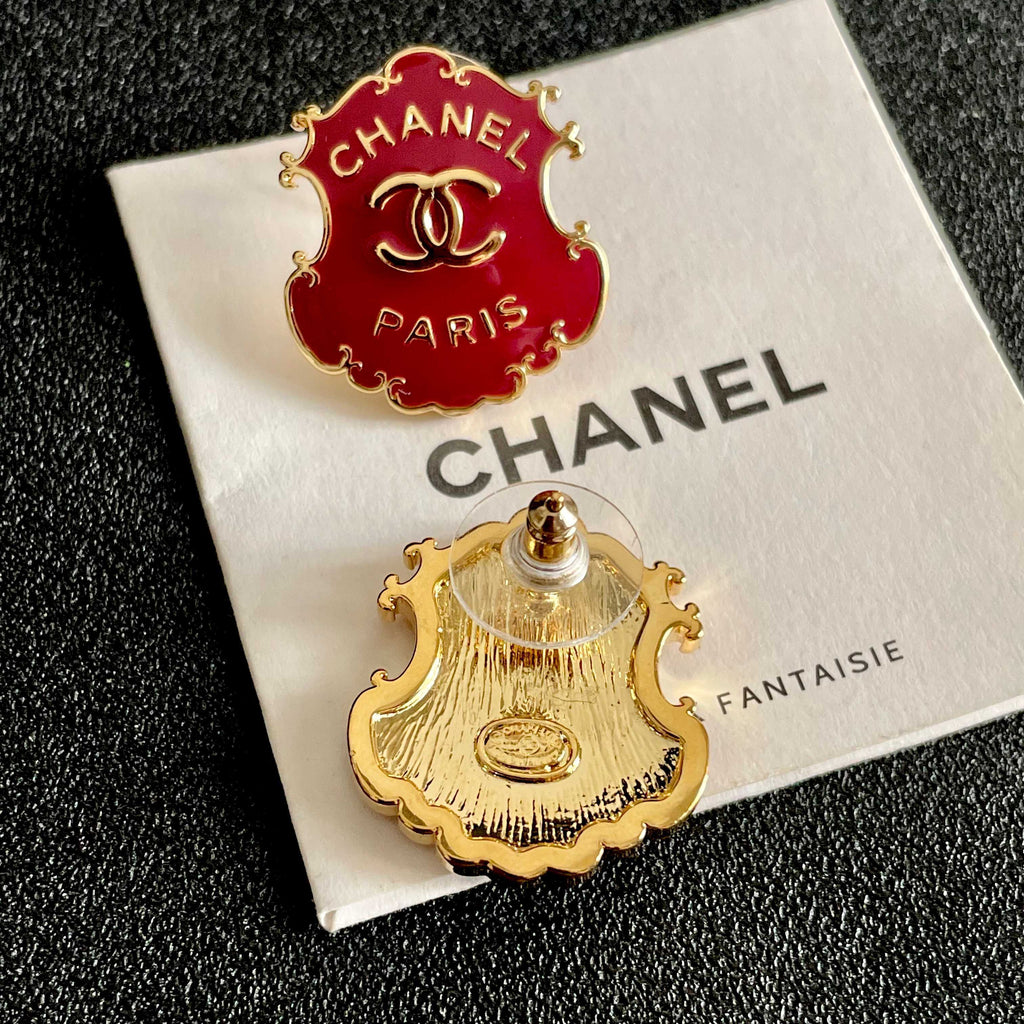 Chanel Interlocking C Letter Stud Earrings - album image 7