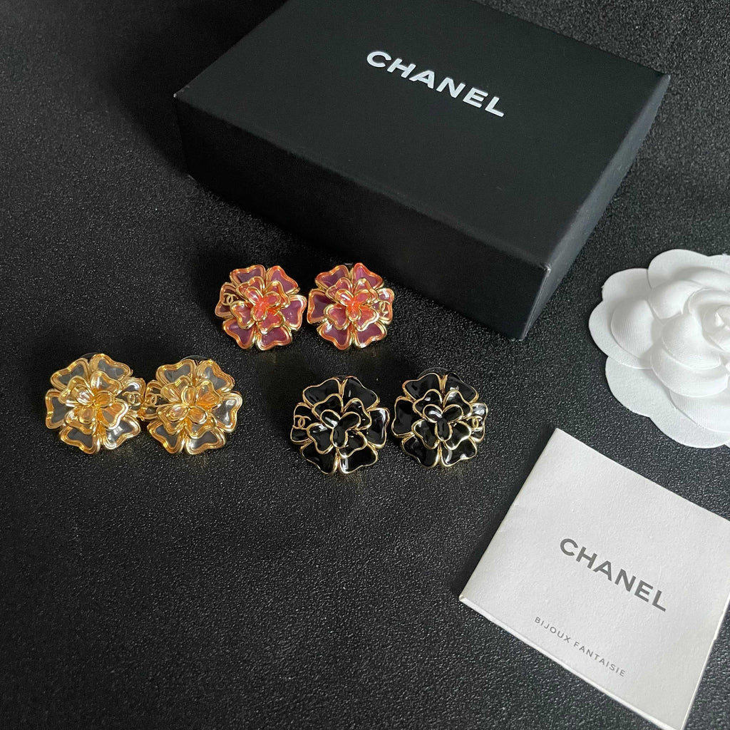 Chanel Interlocking C Camellia Stud Earrings - album image 10